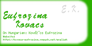 eufrozina kovacs business card